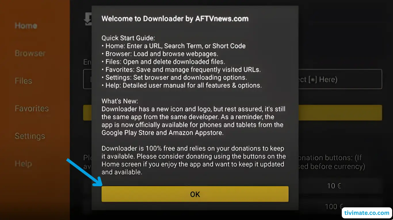 Dismiss welcome message